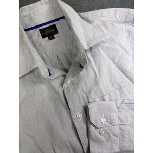 Allen Edmonds Button Up Shirt Mens Small Light Purple Stretch L/S Dress Oxford